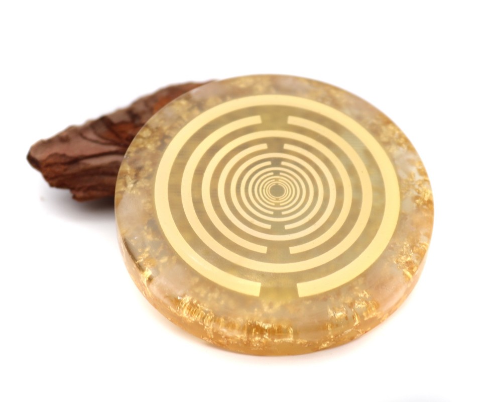 Rose quartz MWO harmonisation disc, orgone disc