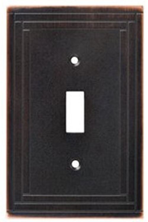 Selby Single Switch Wall Plate - Bronze with Copper