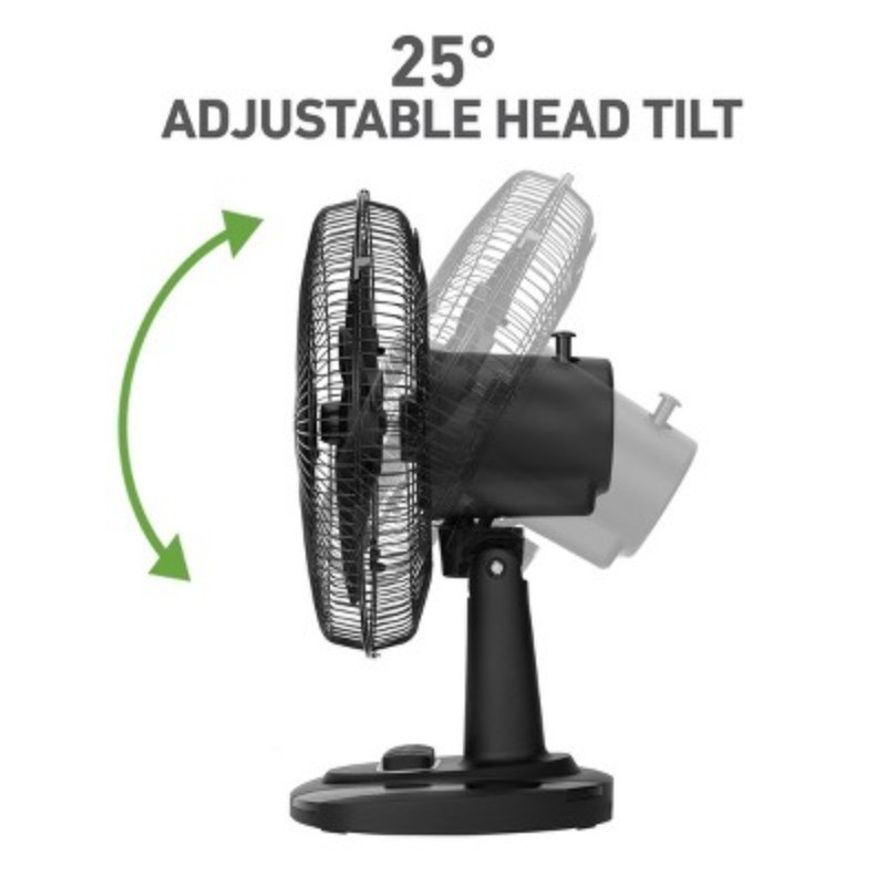 12" Table Breeze Table Oscillating Fan Black
