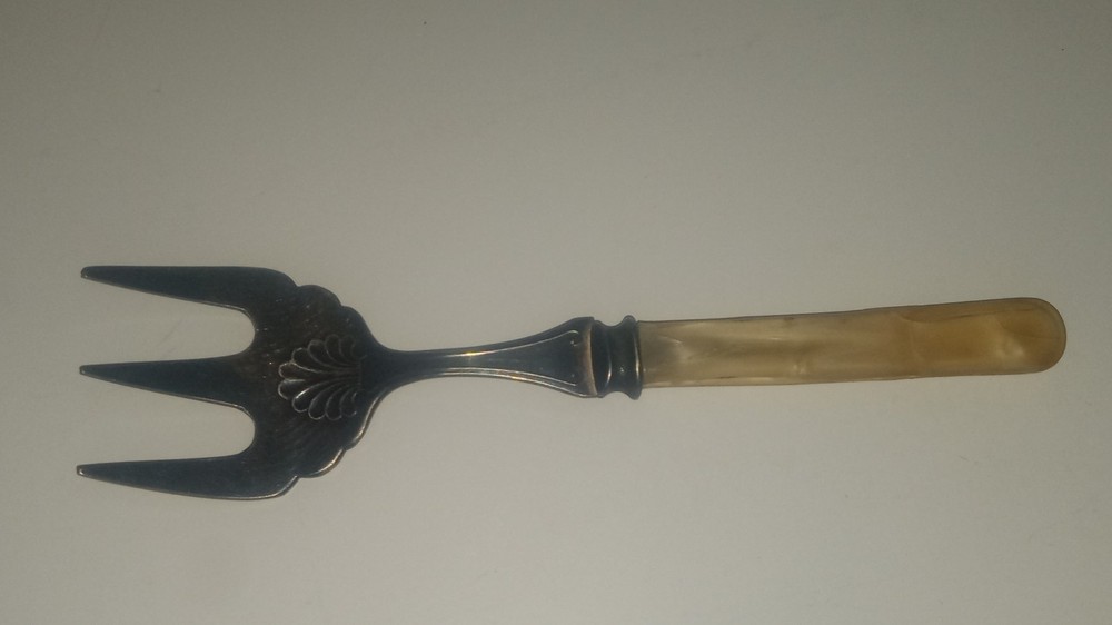 Antique Silver & Pearl Serving Fork