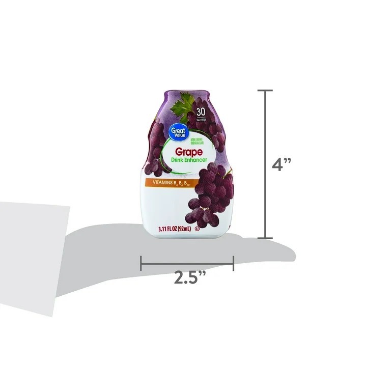 Great Value Grape Liquid Drink Enhancer, 3.11 fl oz Bottle