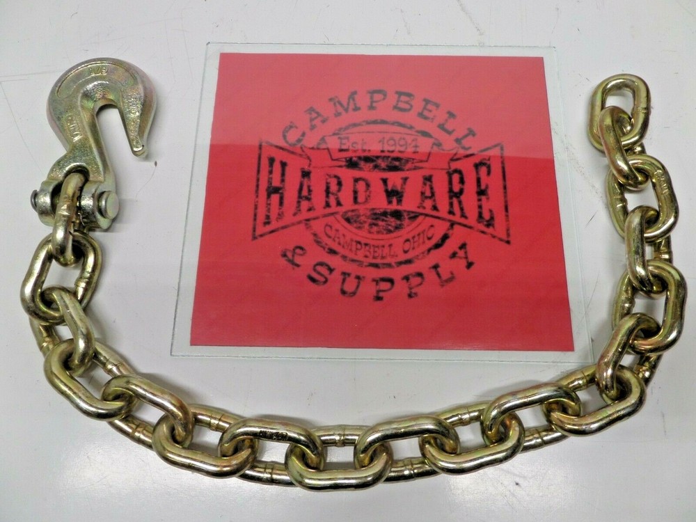 Auto Body Frame Machine Pull Chain 3/8" x 4' Grade 70 with 3/8" Grab Hook