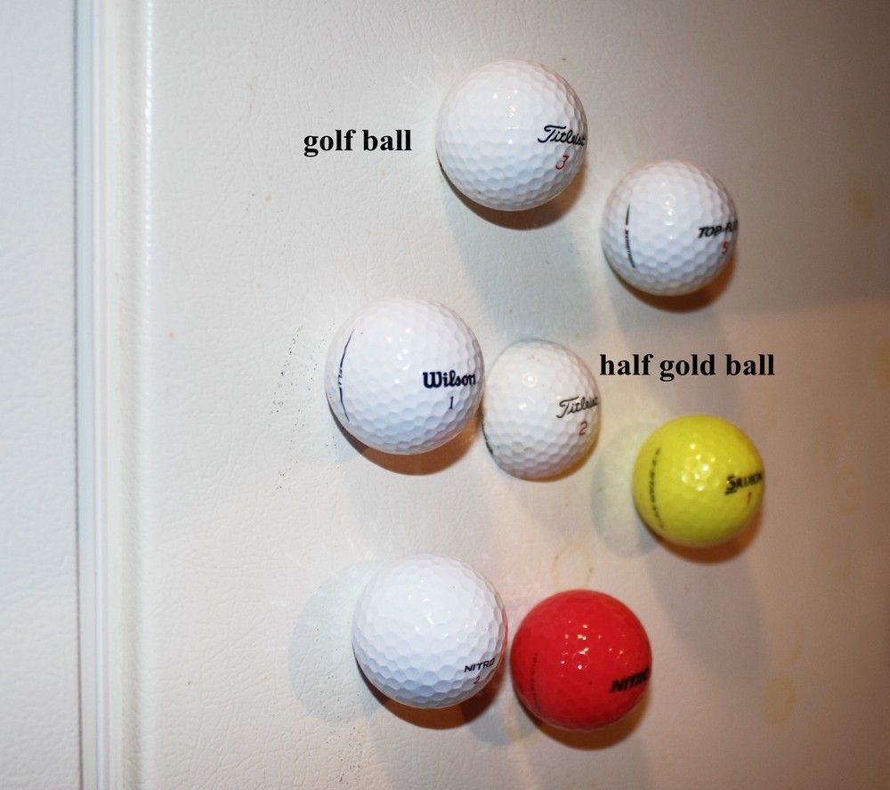 Unique Handcrafted Real Golf ball refrigerator magnets