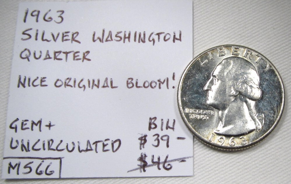 1963 Silver Washington Quarter GEM+ UNC AN501