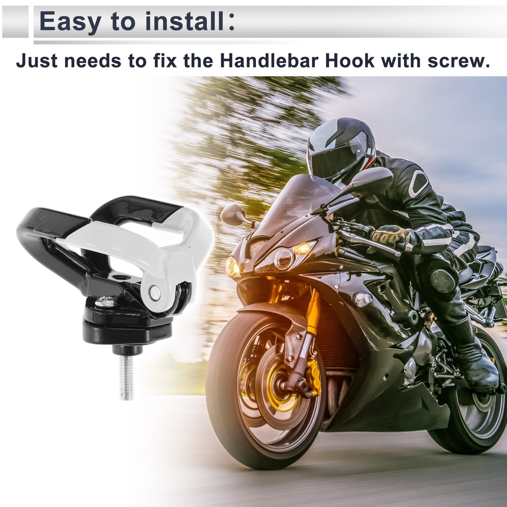 Butterfly Motorcycle Hook Double Hook Opening-Closing 1pc Black White