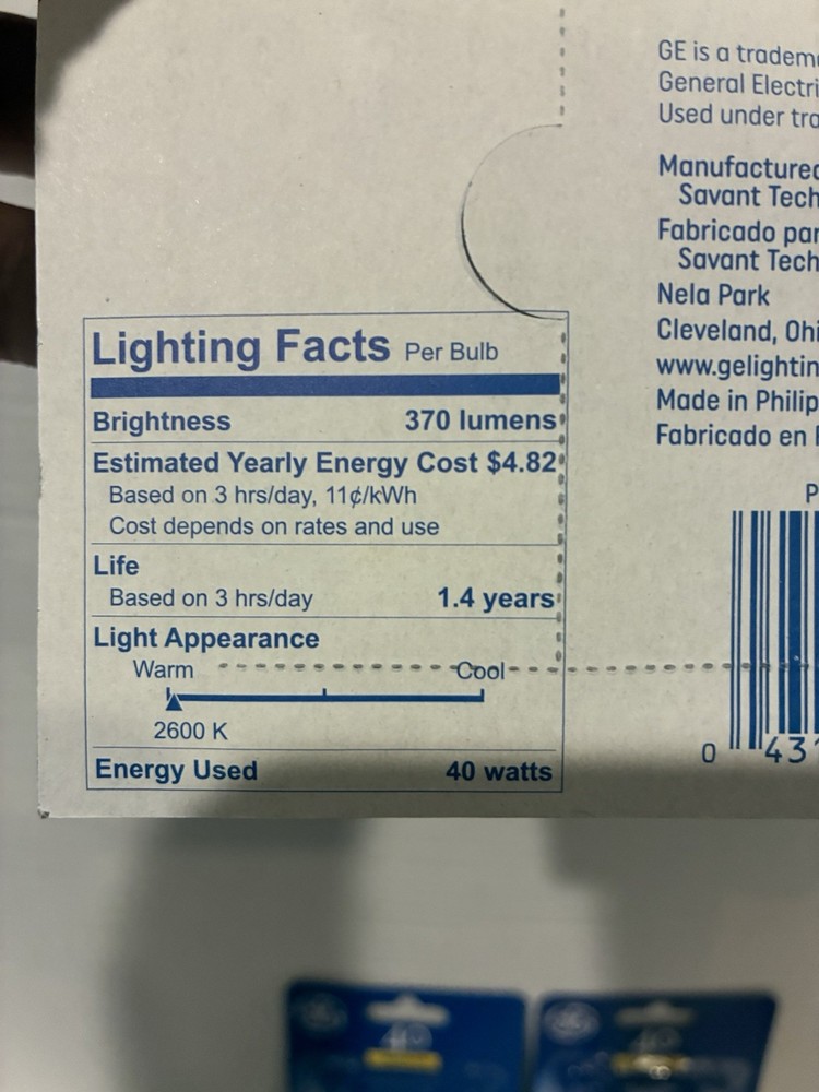 GE 40W Light Bulbs 2 Pack Lot Of 3 Bent Tip Medium Base Decorative New