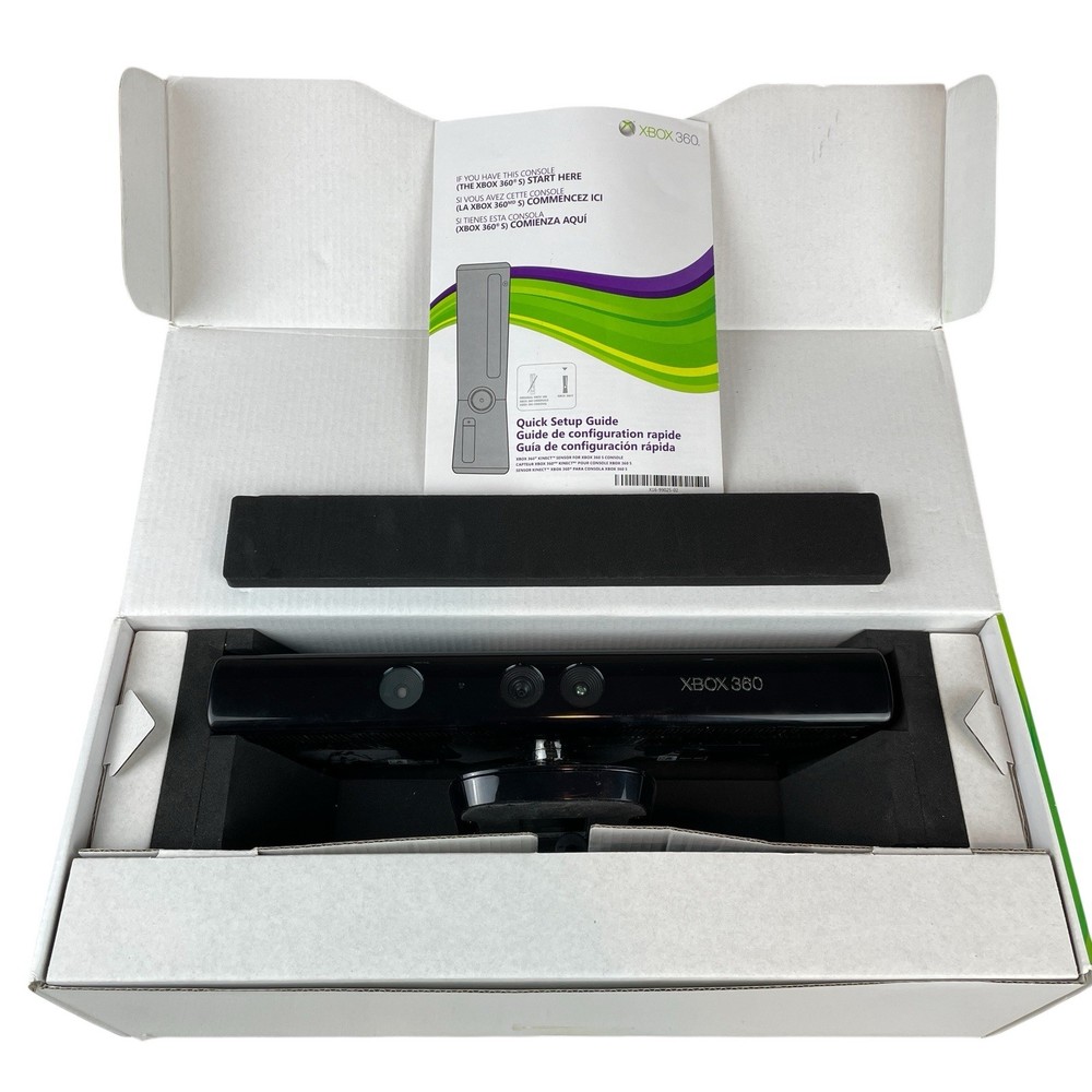 Microsoft Xbox 360 KINECT Kinect Sensor With Box Four 4 Games Cables Manual EUC