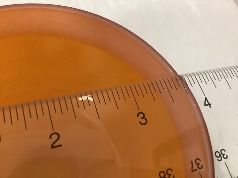 MCM Empoli Studio Art Candy Dish - Bright Orange with White Inside & Clear Stem