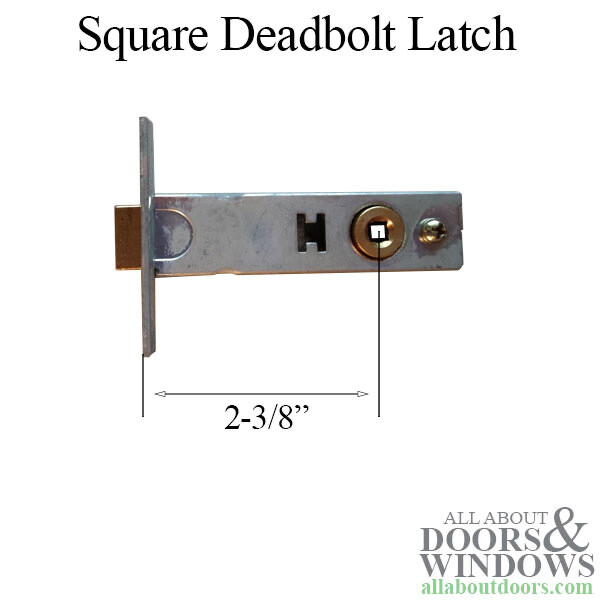Square Deadbolt Latch, 2-3/8" Backset