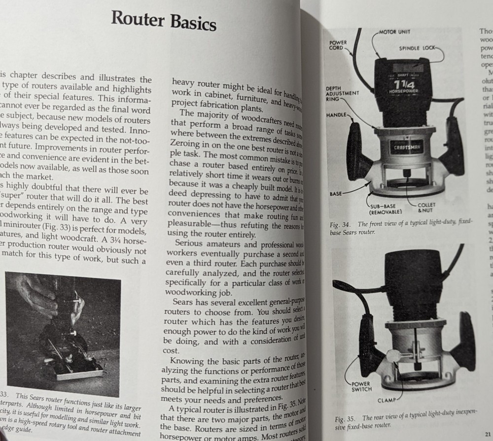 ***VINTAGE 1992 SEARS CRAFTSMAN ROUTER HANDBOOK***BASIC & ADVANCED TECHNIQUES
