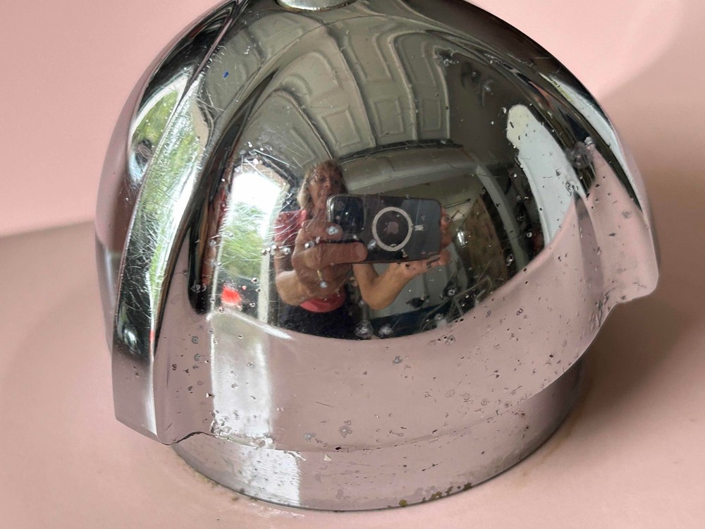 1954 Crane Pink Bathroom Sink - Drop-In - Atomic Chrome Knobs - Square Corners!