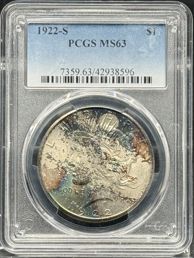 1922 S Peace Silver Dollar PCGS MS-63