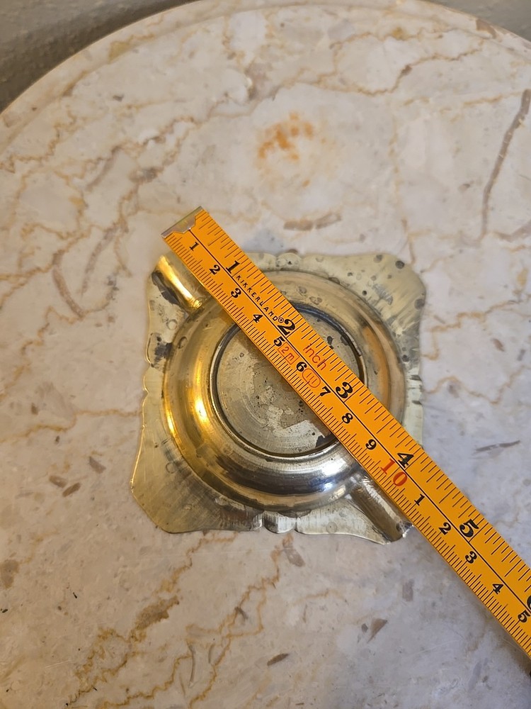 Vintage Chinese Solid Brass Ashtray Small