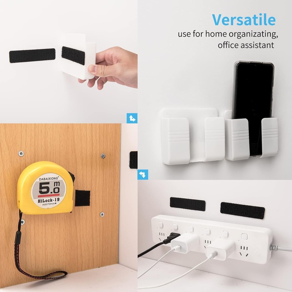 48 Sets Heavy-Duty Hook and Loop Adhesive Strips - 1" x 1" for Versatile Use