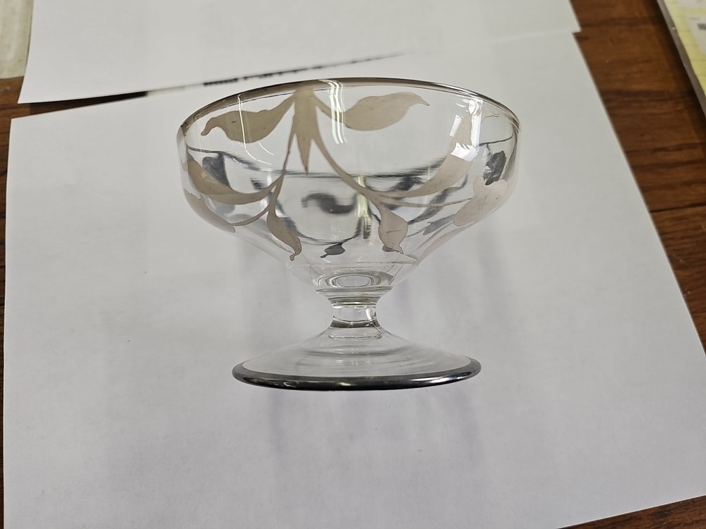 Vintage Silver Inlay Sorbert Dish