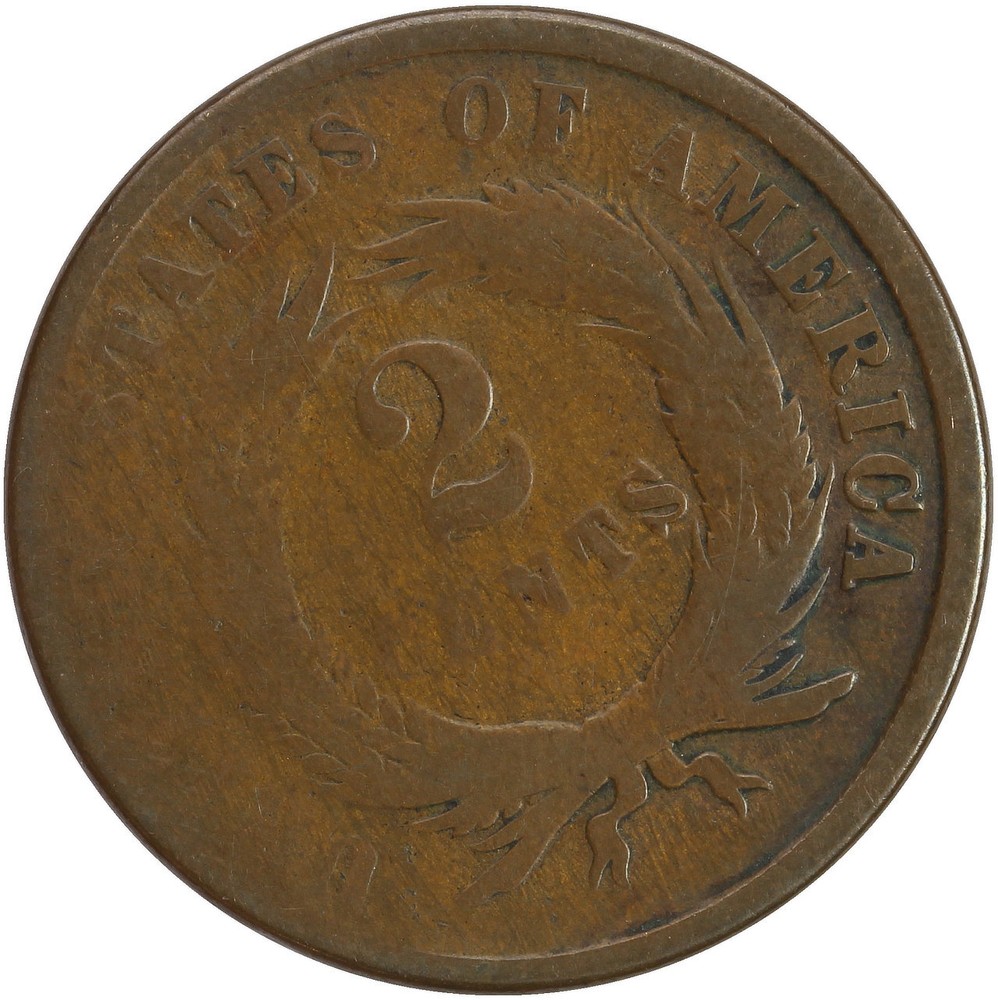 1864 Rotated Die Two Cent Piece - Looks G