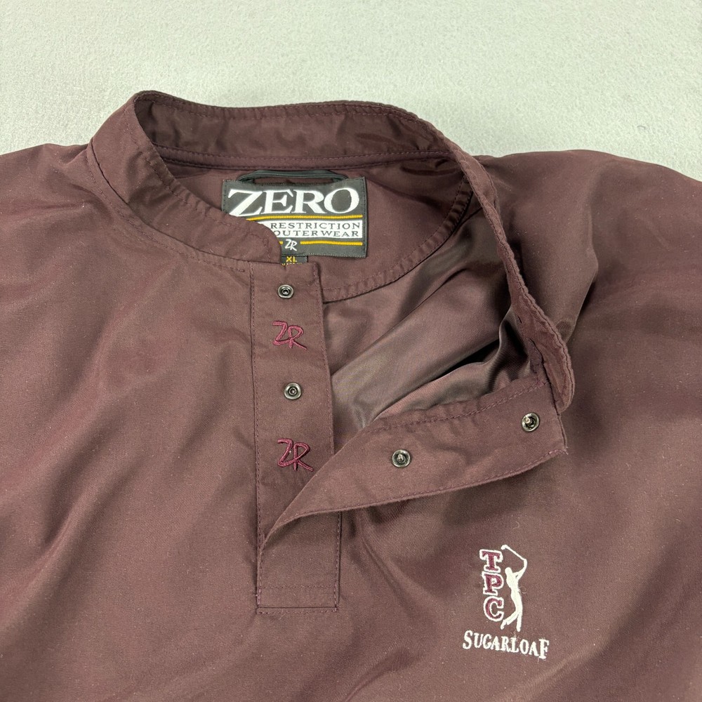 Vintage Zero Restriction Jacket Mens M Red Windbreaker Golf Pullover 1/4 Snap