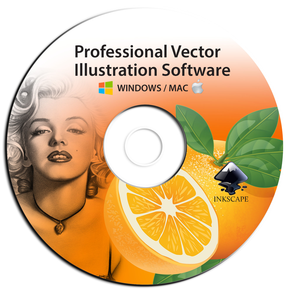 Pro Illustrator Vector Graphic Design Image Drawing Software Program-Inkscape-CD