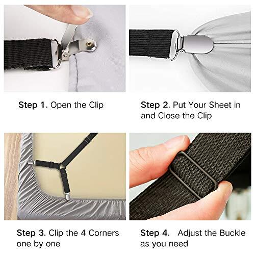 Bed Sheet Fasteners, Adjustable Triangle Elastic Suspenders Gripper Holder