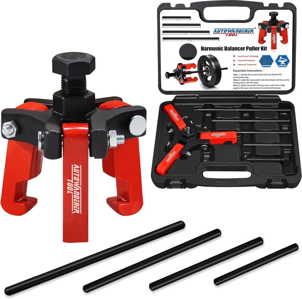 Harmonic Balancer Puller with Adjustable 3-Jaw Puller Kit, Forcing ... Fast Ship