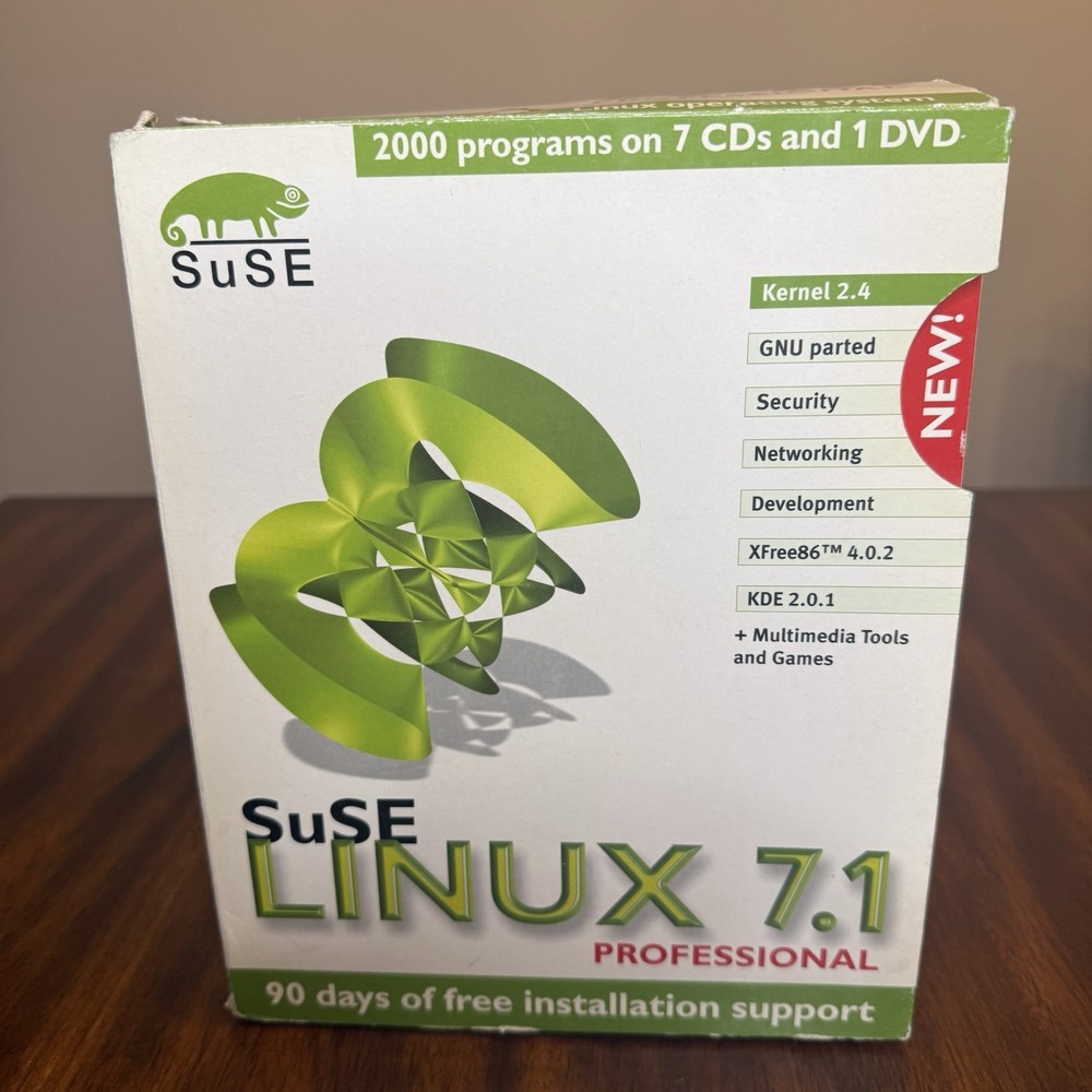 Suse Linux 7.1 Professional And Personal (CD-ROM, 2001) Big Box Vintage Software