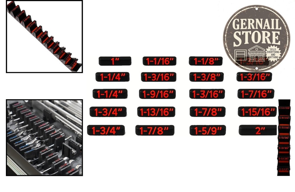19 Modular Wrench Size Labels 1"–2" – Customizable Inserts for Tool Efficiency
