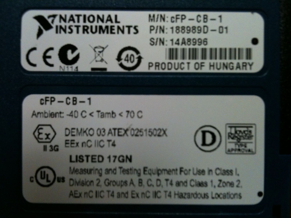 National Instruments cFP-CB-1 Connector Block, Compact Fieldpoint Module