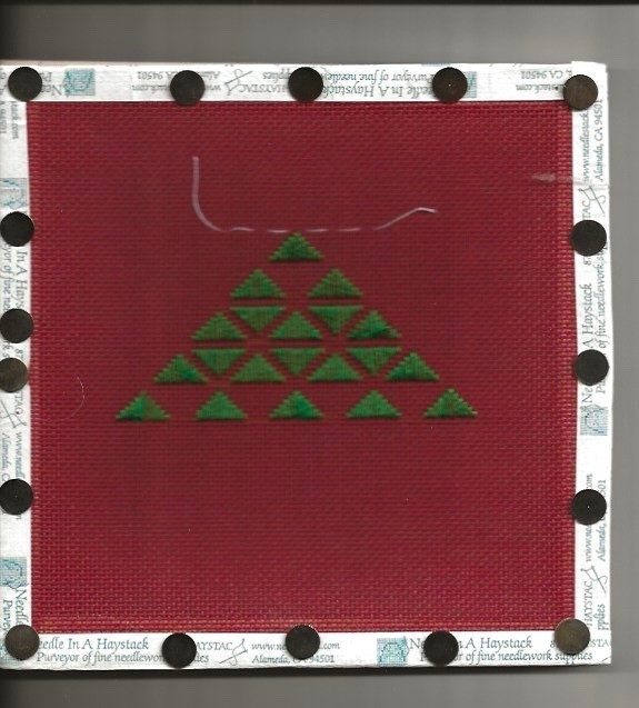 Santa's Christmas Tree Partially Stitched Canvas - Class Project
