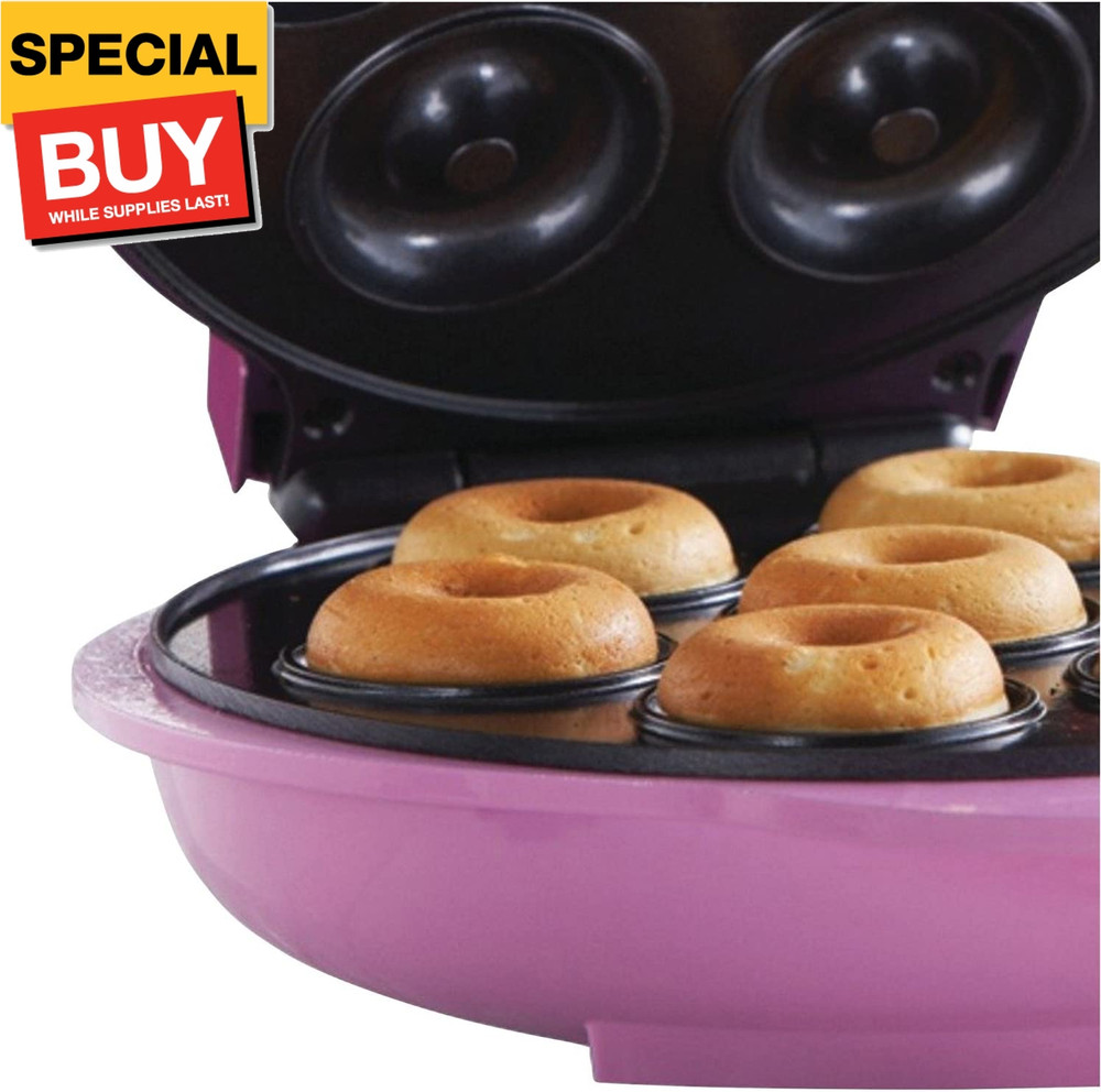 TS-250 Mini Donut Maker Machine, Non-Stick, Pink