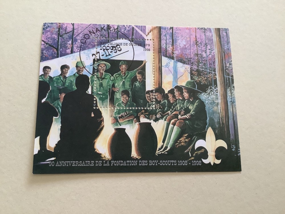 Conakry Scouts Foundation cancelled stamps sheet Ref R49131