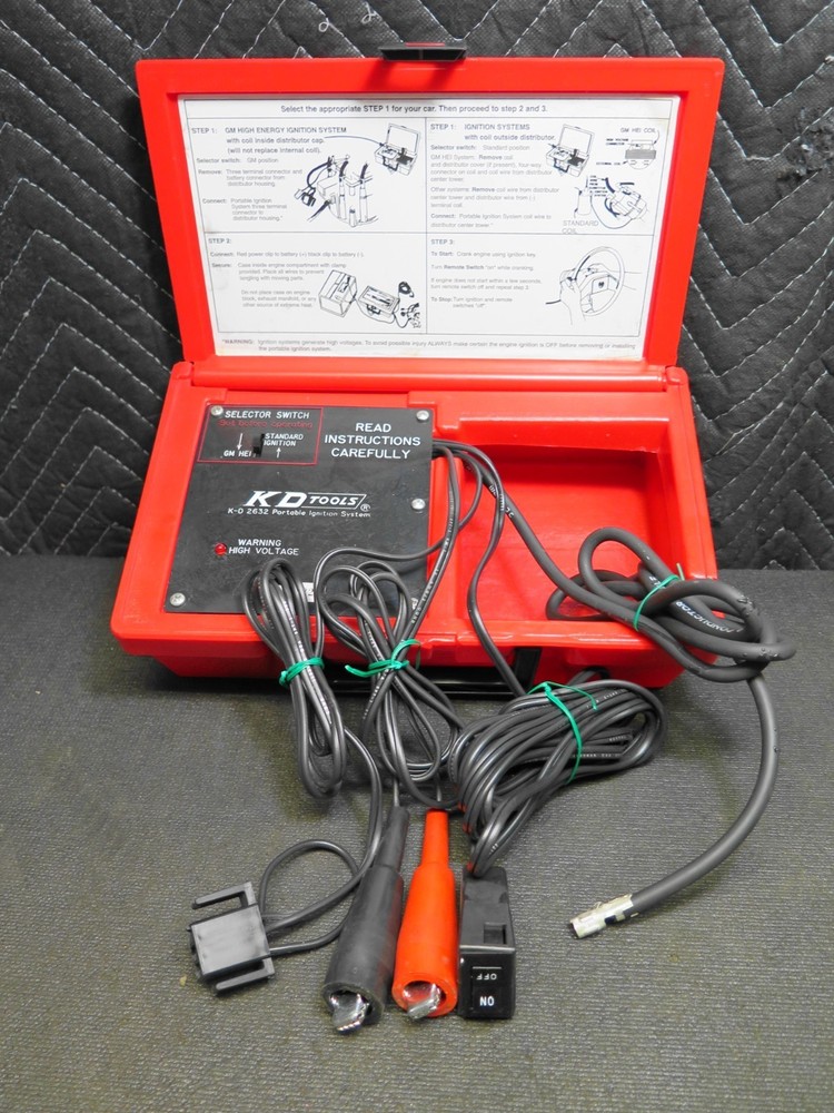 KD Tools 2632 Portable Ignition System Bypass for Breakdowns K-D Red Case NICE!