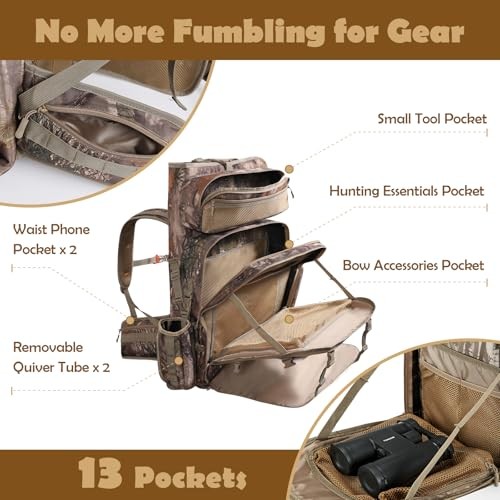 Saddle Hunting Backpack for Men, Easy to Carry Saddle Platform & Tree Sticks,