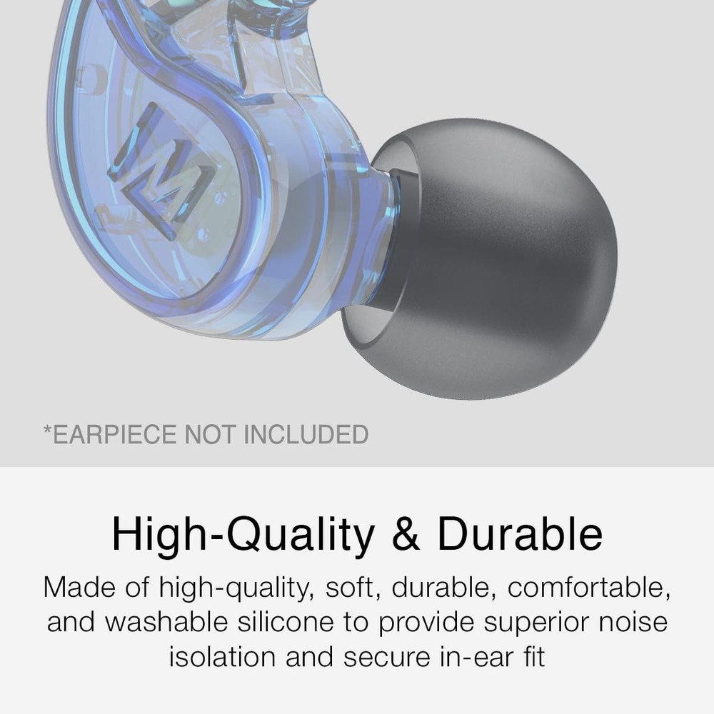 MEE audio Standard Eartips Ear Tip Combo Set (6 Small, medium, Large, Black
