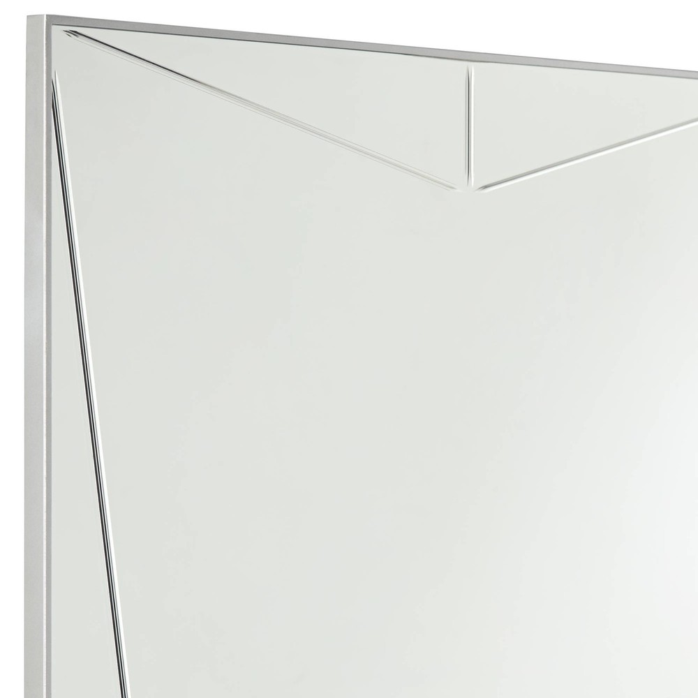 Possini Euro Relevei Silver 26" x 39" Rectangular Wall Mirror