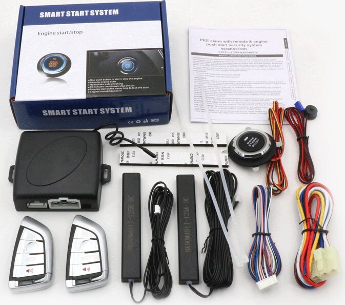 Car Keyless Entry Engine Start Alarm System Push Button Remote Starter Stop Kits