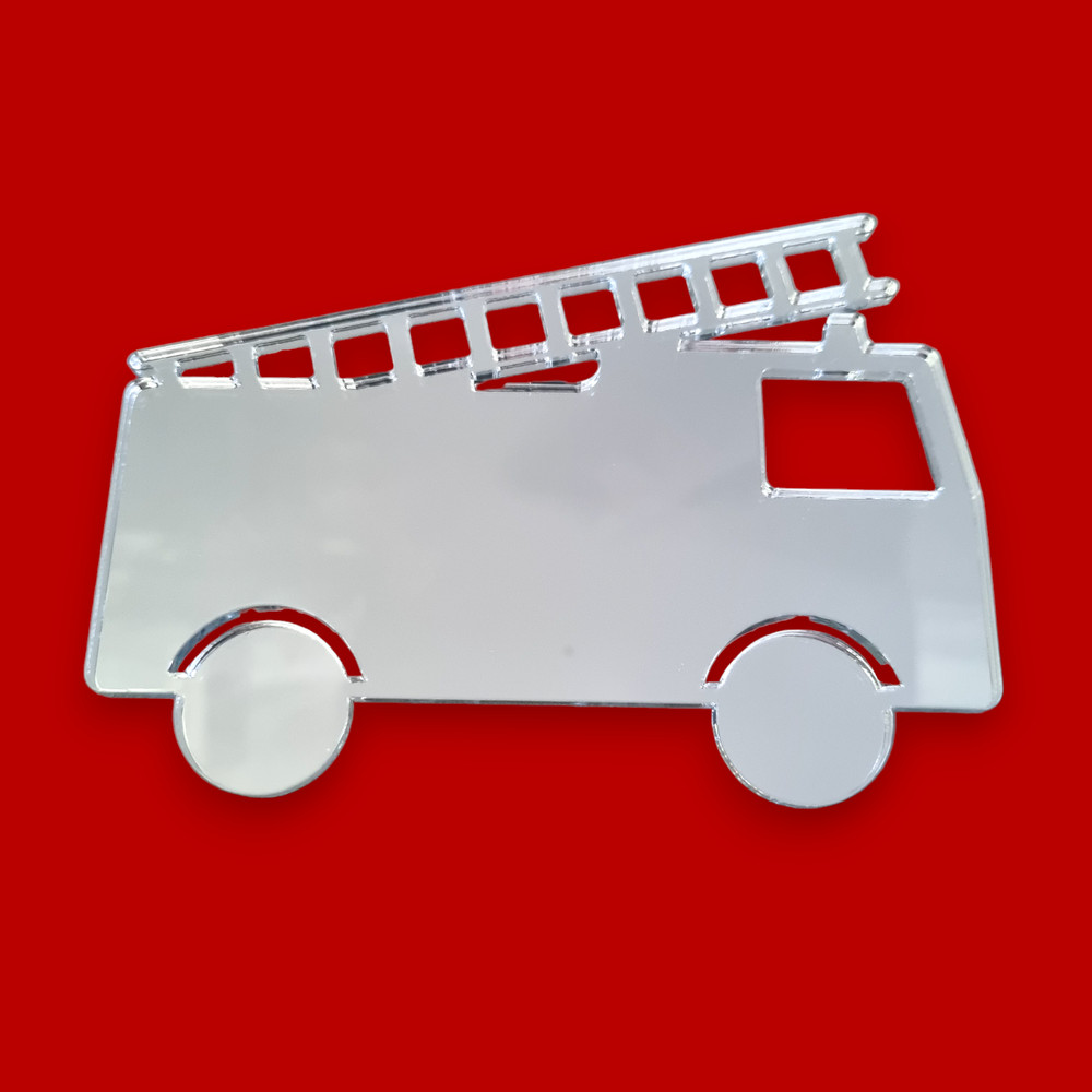 Fire Engine Shaped Acrylic Mirrors (Several Sizes Available) Bespoke Shapes Made