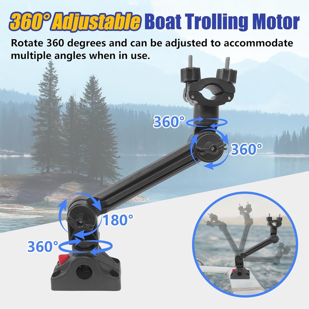 Adjustable Universal Trolling Motor Stabilizer Bracket with Quick Release