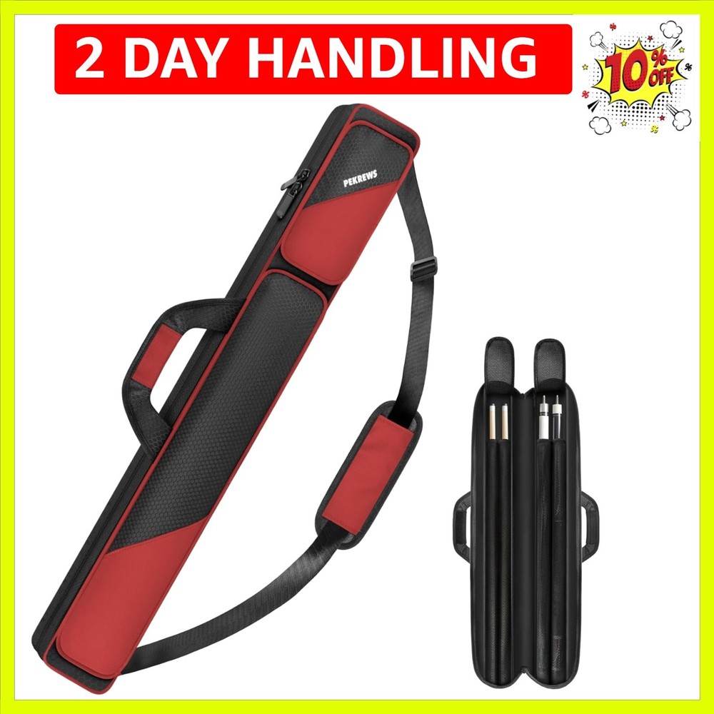 Functional Pool Cue Carry Bag with Protective Padding and Multiple Compartments