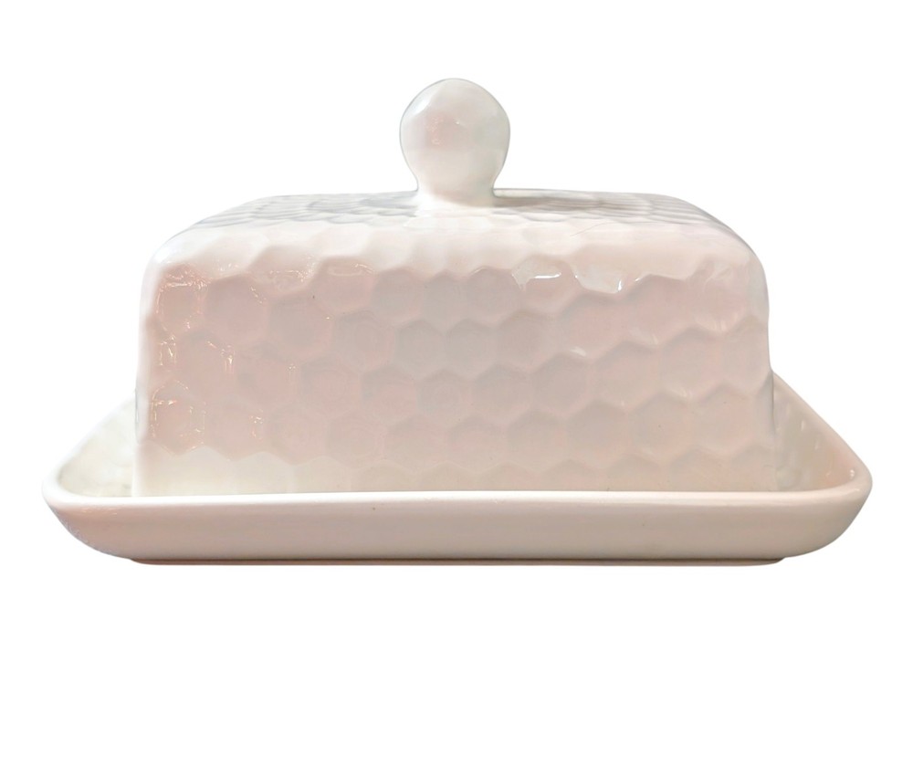 THL White Covered Butter Dish