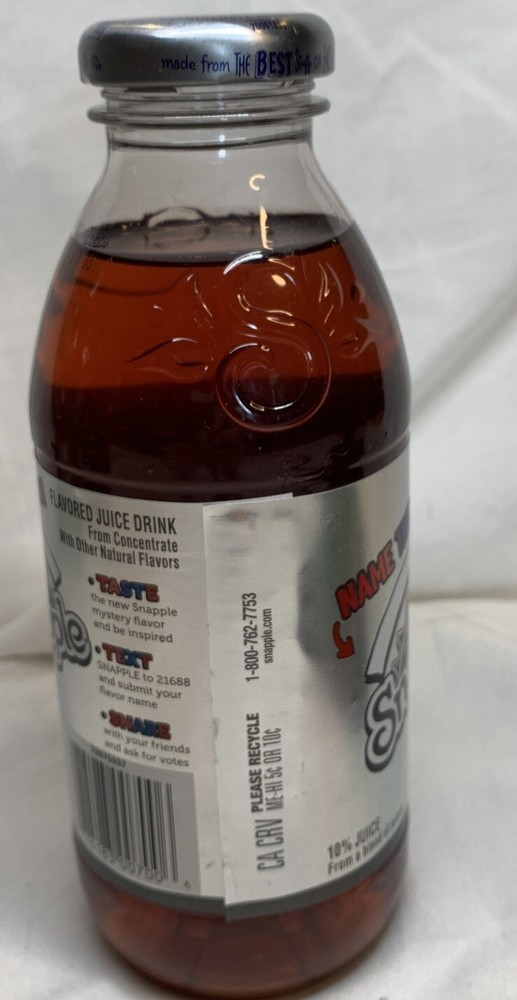 Rare Snapple Name That Flav! Plastic Bottle Drink
