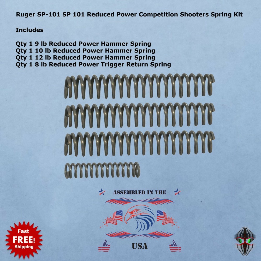 For Ruger SP-101 SP 101 Reduced Power Competition Shooters Spring Kit 16