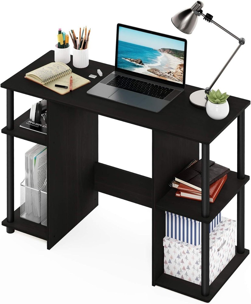 Computer Study Desk Open Storage Shelves Engineered Wood Writing Table Bedroom