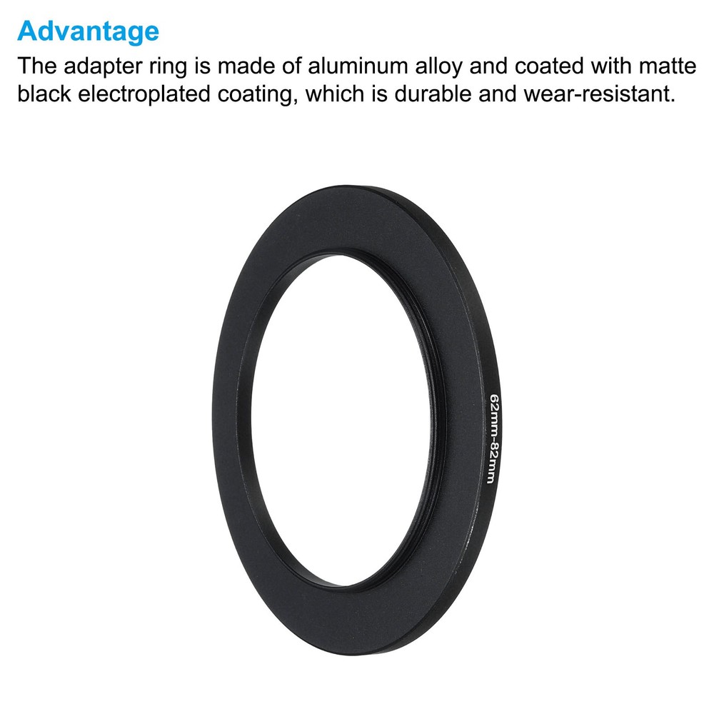 62mm-82mm Step Up Ring Camera Lens Filter Adapter Ring Filter with Cloth