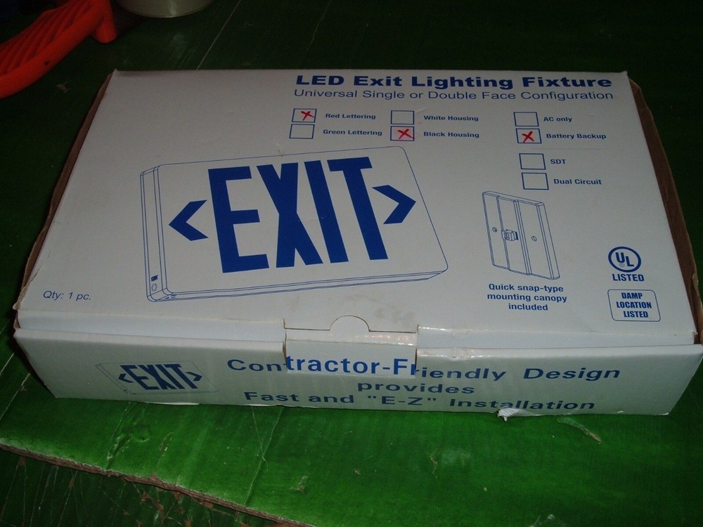 new exit sign red letter LED Exit Sign 120 new in the box