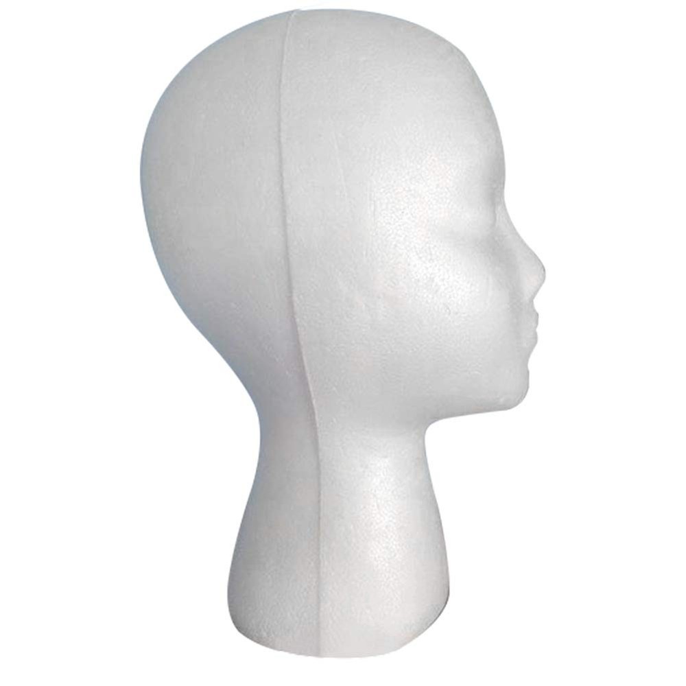 Styrofoam Mannequin Head Model Wig/Hat Display Stand Foam White