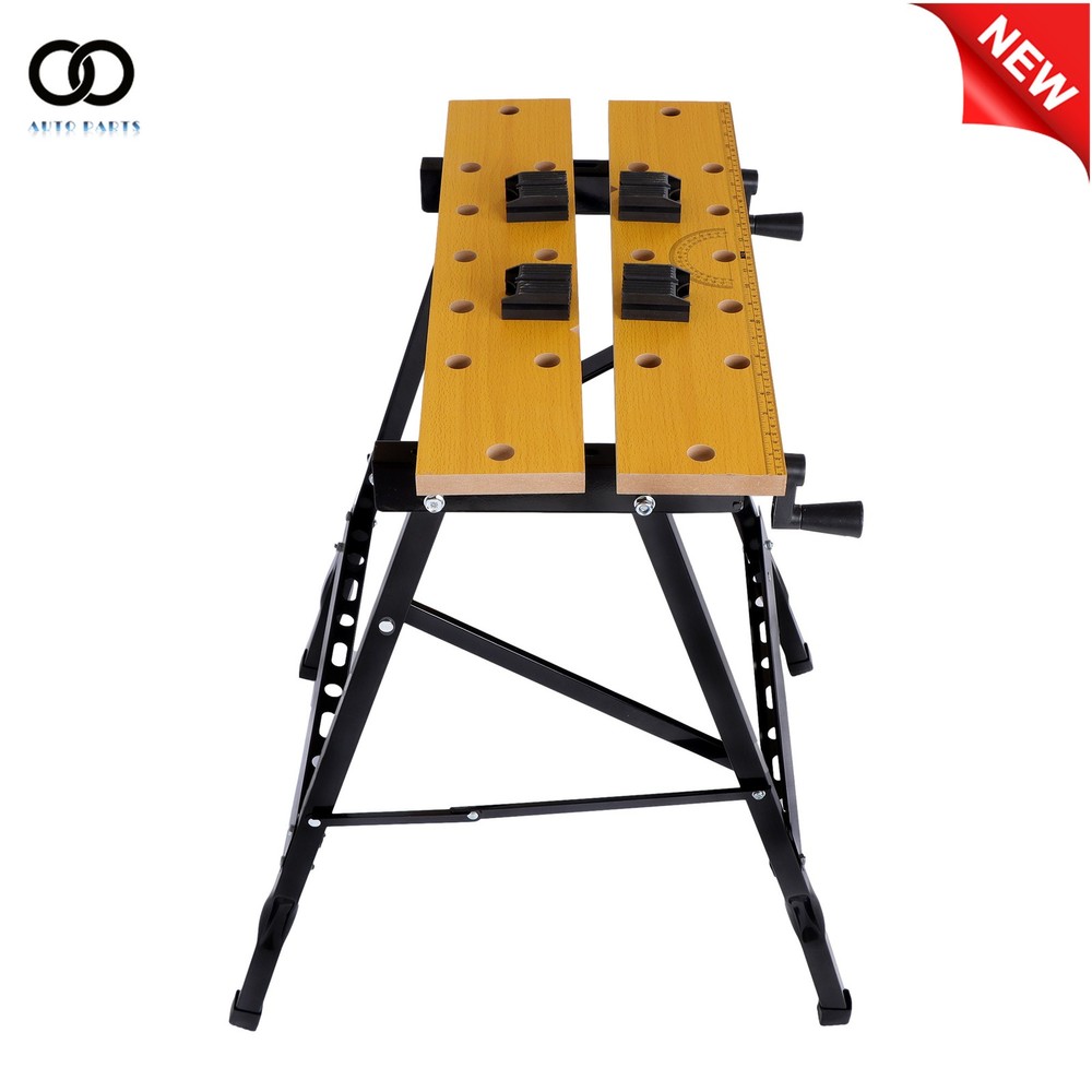 220lbs Adjustable Workbench Foldable with Protractor and Measuring Ruler