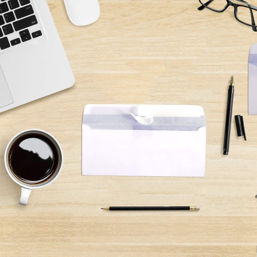 500 Pack Double Window Envelope SELF SEAL Adhesive Tinted Security Envelopes ...