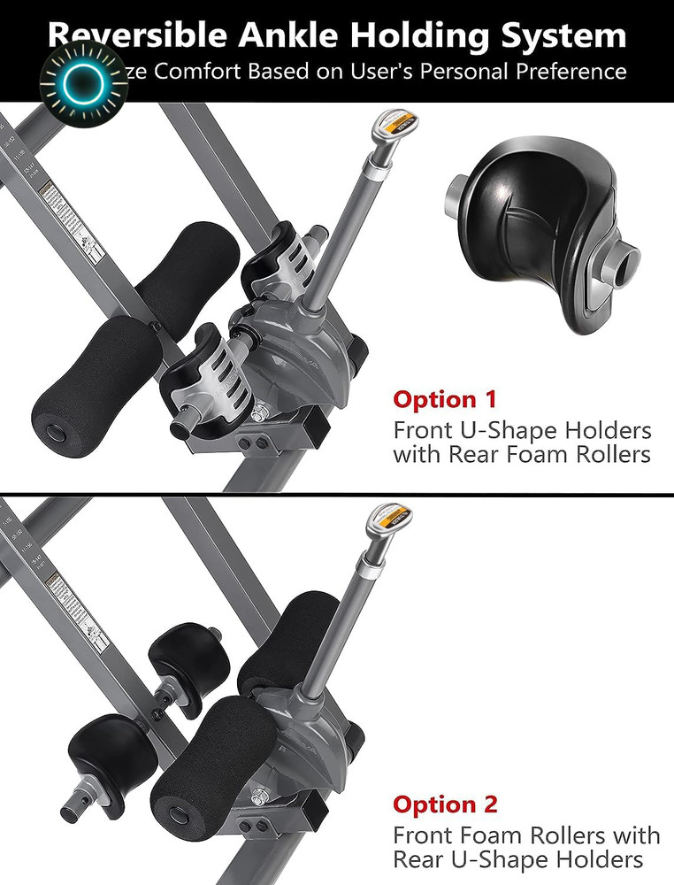 Innova Inversion Table with Adjustable Headrest Reversible Ankle Holders 300 lb