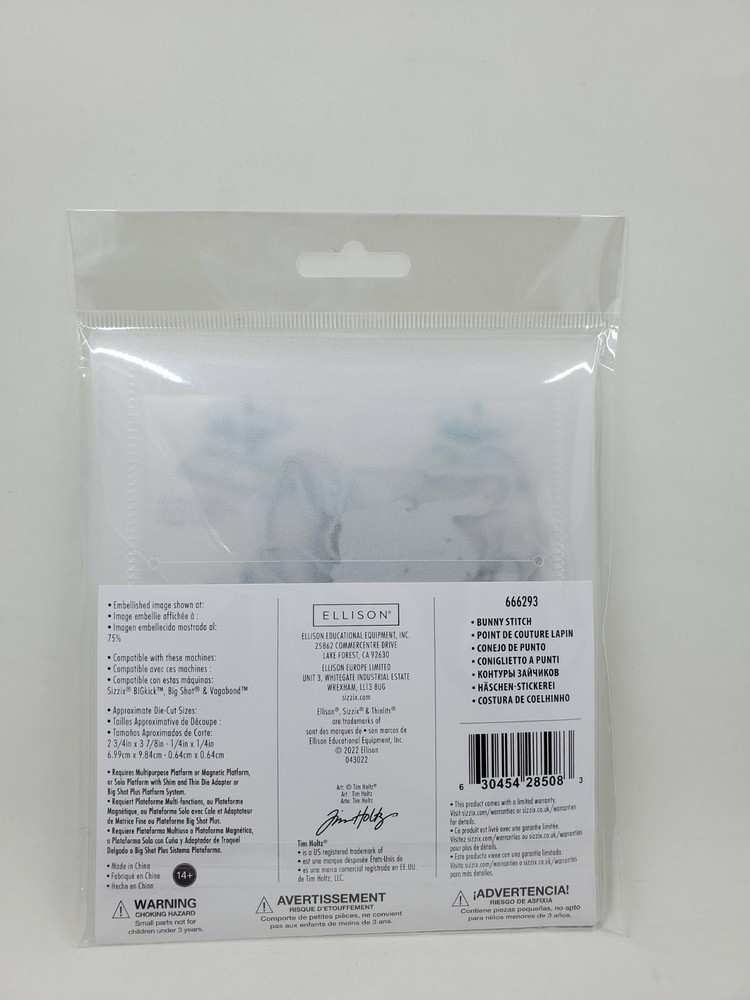 TH1 Sizzix Tim Holtz Thinlits Bunny Stitch Easter Rabbit Bunnies Dies 666293