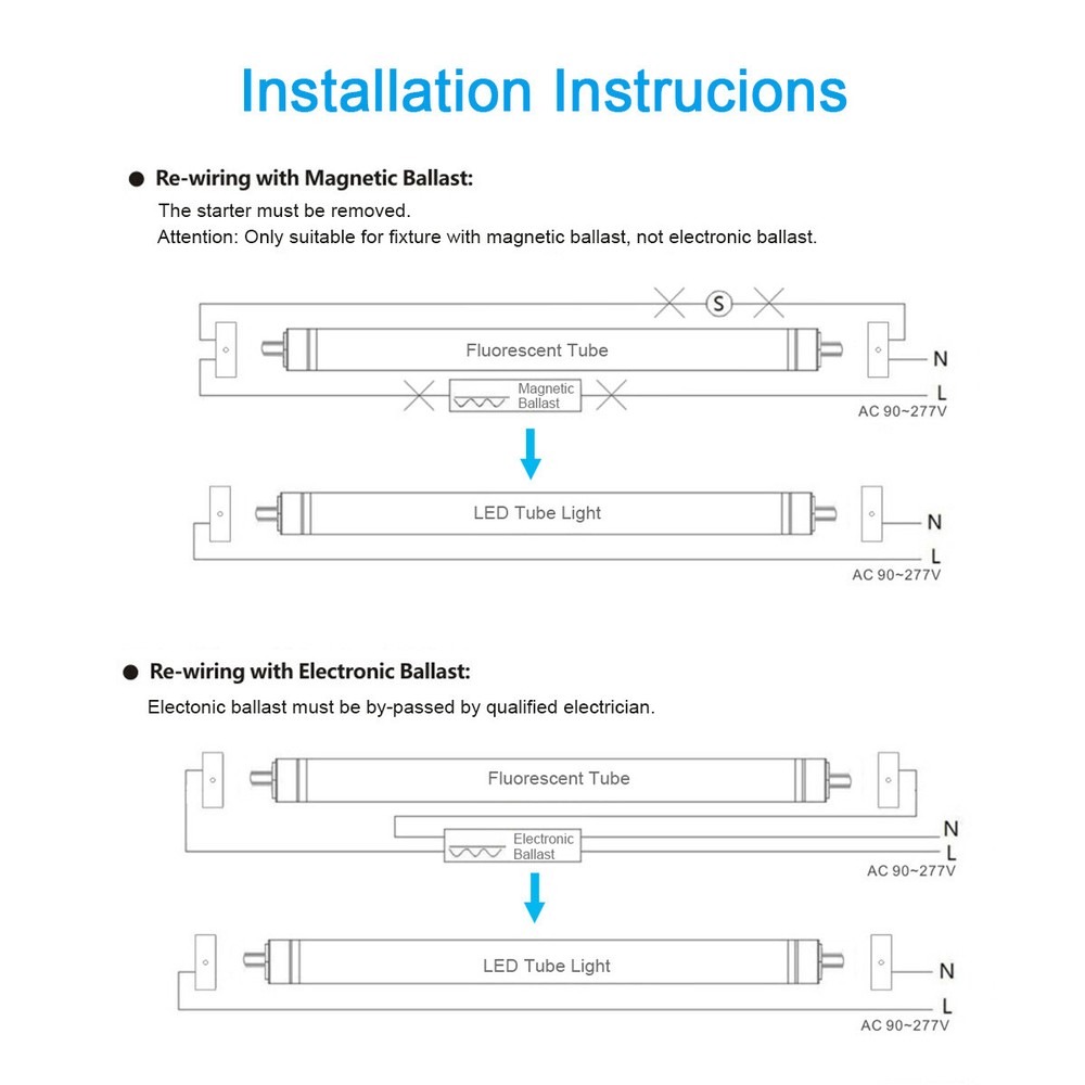 T8 FA8 Single Pin 8' Led Tube Light Bulbs 45W 8 FT Led Shop Light 5000K 6000K
